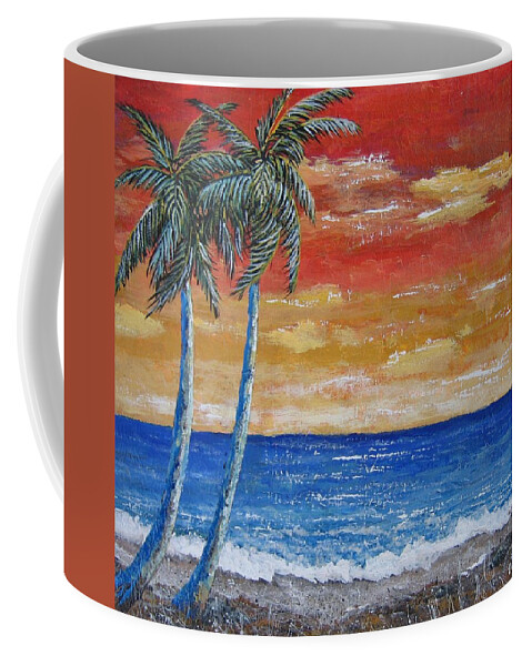 Palm Trees Coffee Mug featuring the painting Simple Pleasure by Suzanne Theis