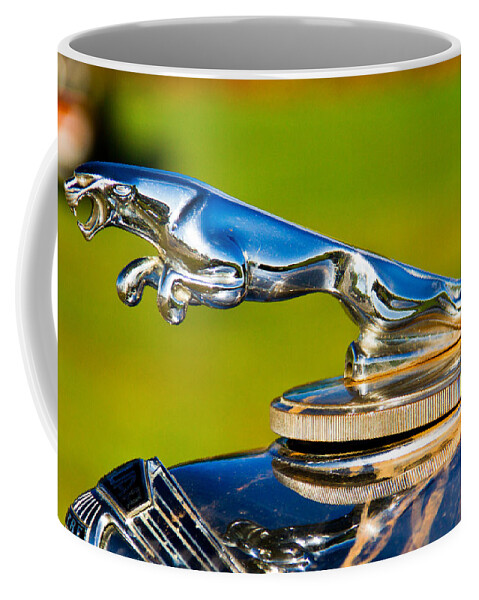 Famous Coffee Mug featuring the photograph Simply jaguar-front emblem by Eti Reid