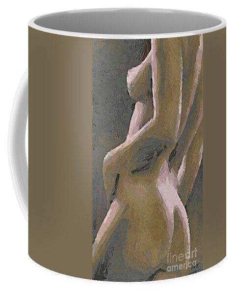 Nude Coffee Mug featuring the painting Simply Naked by Dragica Micki Fortuna