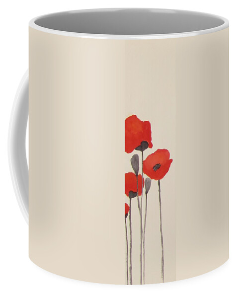 Floral Coffee Mug featuring the painting Simply Poppies 1 by Elvira Ingram