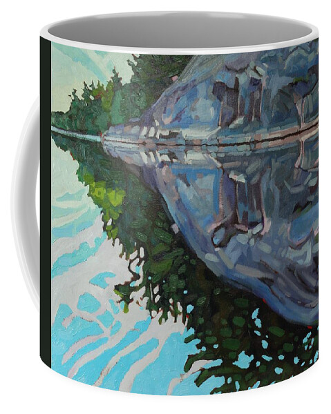 Rock Coffee Mug featuring the painting Singleton Marble by Phil Chadwick