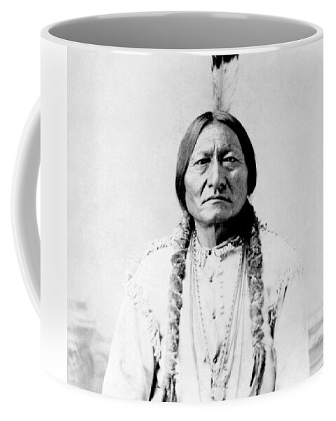 Native American Sitting Bull American Indian Sioux Tribal Chief Lakota Hunkpapa History American History Warishellstore War Is Hell Store Coffee Mug featuring the photograph Sioux Chief Sitting Bull by War Is Hell Store