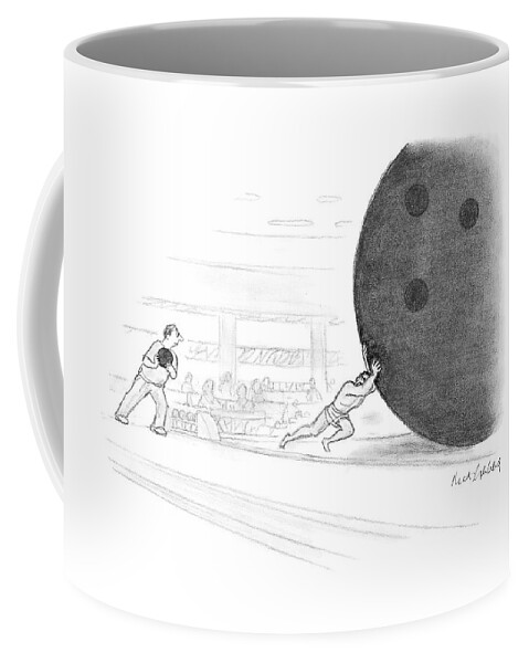 Sisyphus Pushes A Giant Bowling Ball Coffee Mug