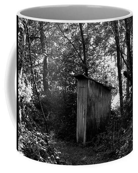 Outhouse Coffee Mug featuring the photograph Sitting Room by Kimberly Mackowski