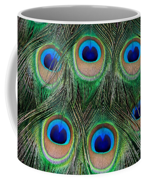 Peacock Coffee Mug featuring the photograph Six Eyes by Sabrina L Ryan