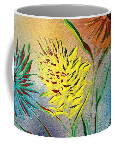 Nature Coffee Mug featuring the painting Six Flowers by Greg Moores