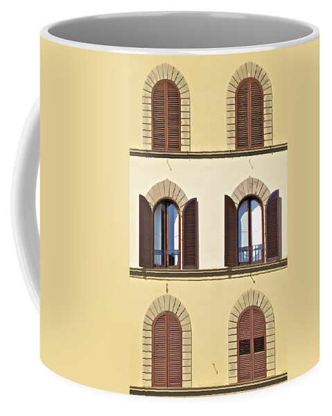 Window Coffee Mug featuring the photograph Six Windows of Florence by David Letts