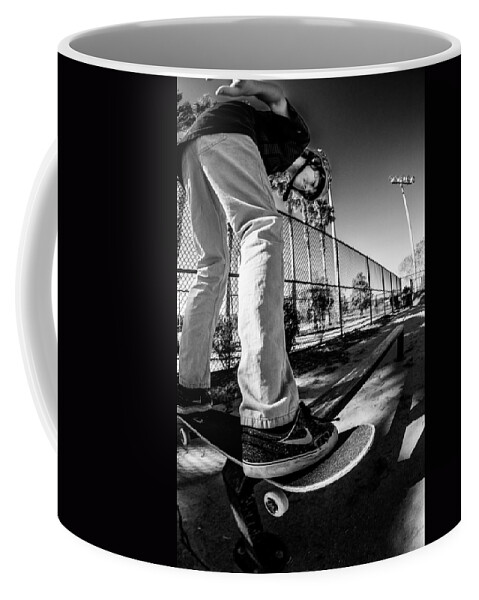 Skate Board Coffee Mug featuring the photograph Skateboard Grinding by Kevin Cable