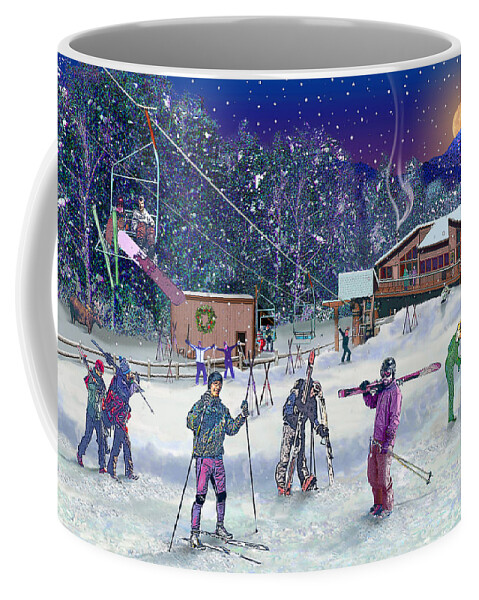 Ski Coffee Mug featuring the digital art Ski Area Campton Mountain by Nancy Griswold