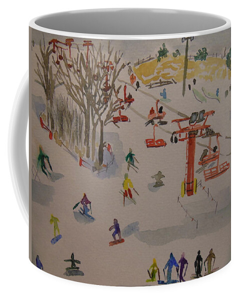 Great Bear Coffee Mug featuring the painting Ski Area by Rodger Ellingson