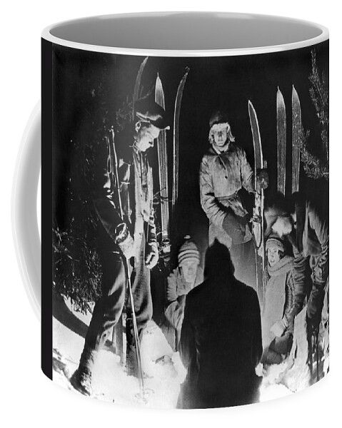 1924 Coffee Mug featuring the photograph Skiing Party Camps In Siberia by Underwood Archives