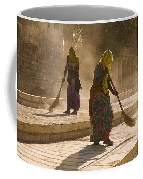 Sweeping Coffee Mug featuring the photograph SKN 1689 Sweeping Errand by Sunil Kapadia