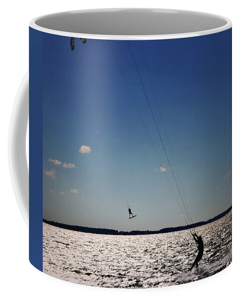 Kiteboarding Coffee Mug featuring the photograph Sky Jockey by Robert McCubbin