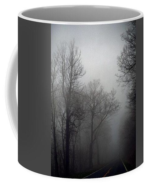 Skyline Drive Fog Coffee Mug featuring the photograph Skyline Drive in Fog by Greg Reed