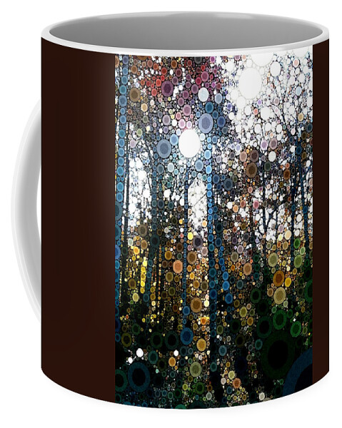 Skyway Coffee Mug featuring the digital art Skyway Forest at Dawn by Linda Bailey