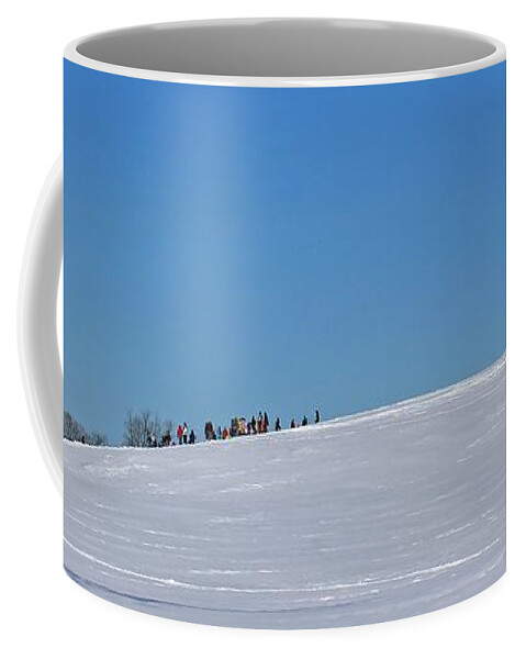 Lancaster Ma Coffee Mug featuring the photograph Dexter Drumlin Hill Sledding by Michael Saunders