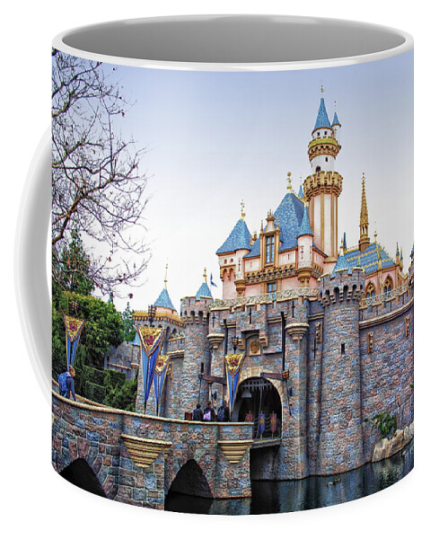 Mickey Mouse Coffee Mug featuring the photograph Sleeping Beauty Castle Disneyland Side View by Thomas Woolworth