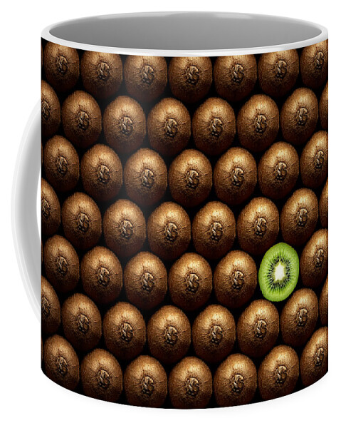 Kiwi Coffee Mug featuring the photograph Sliced kiwi between group by Johan Swanepoel