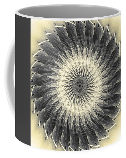 Abstract Coffee Mug featuring the digital art Slices of Sepia by Carolyn Marshall