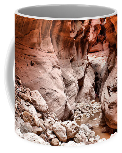 Slot Coffee Mug featuring the photograph Slot Canyon Hike by Farol Tomson