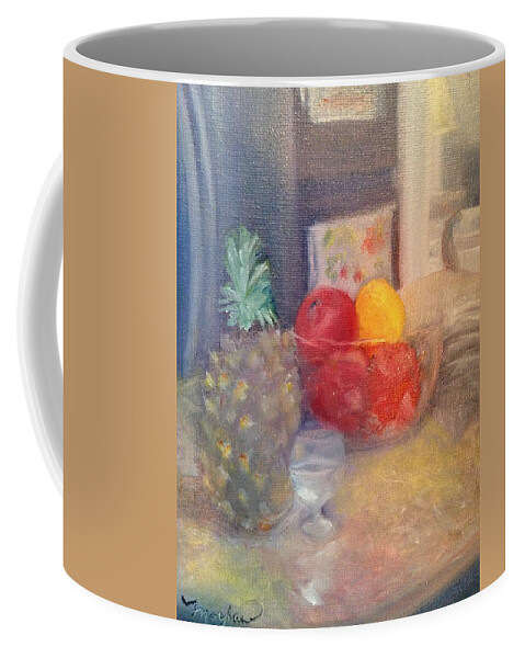Pineapple Coffee Mug featuring the painting S'more Fruit by Sheila Mashaw