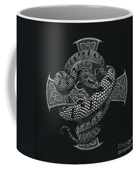 Snake Coffee Mug featuring the painting Snake Cross by Stanley Morrison