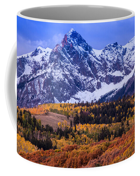 Rocky Mountains Coffee Mug featuring the photograph Sneffels Range Autumn Sunrise - Dallas Divide - Colorado by Gary Whitton