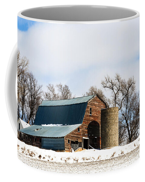 Barns Coffee Mug featuring the photograph Snow Barn by Ed Peterson