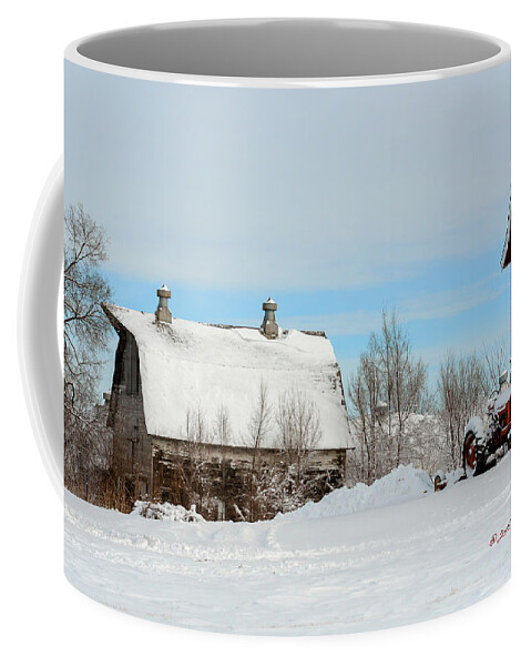 Winter Scene Coffee Mug featuring the photograph Snow Barns by Ed Peterson