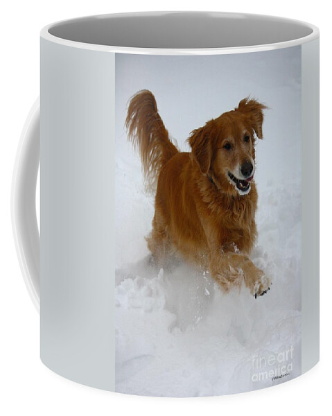 Dog Coffee Mug featuring the photograph Snow Day by Veronica Batterson