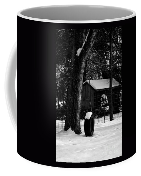 Winter Landscape Coffee Mug featuring the photograph Snow on Tire Swing by Frank J Casella