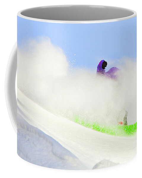 Snowboarding Coffee Mug featuring the photograph Snow Spray by Theresa Tahara