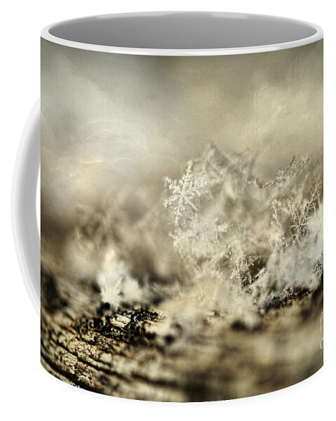 Painterly Coffee Mug featuring the photograph Snowflakes by Darren Fisher