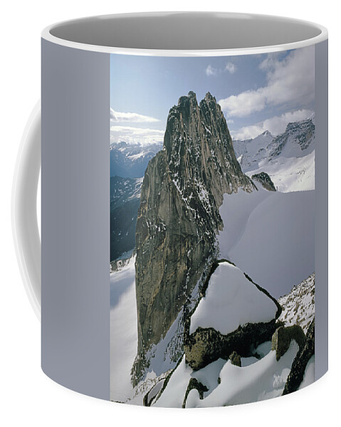 Snowpatch Spire Coffee Mug featuring the photograph 1M2714-Snowpatch Spire Seen from Bugaboo Spire by Ed Cooper Photography