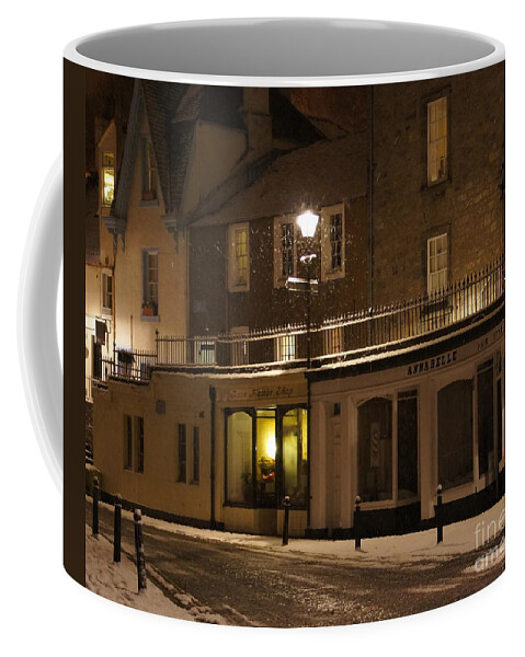 South Queensferry Main Street Coffee Mug featuring the photograph Snowy night by Elena Perelman