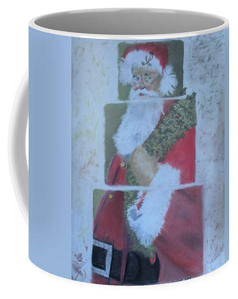 Santa Coffee Mug featuring the painting S'nta Claus by Claudia Goodell