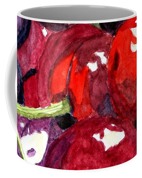 Cherries Coffee Mug featuring the painting So Sweet by Angela Davies