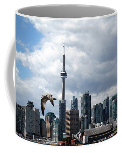 Toronto Coffee Mug featuring the photograph Soaring Over the Harbour by Nina Silver