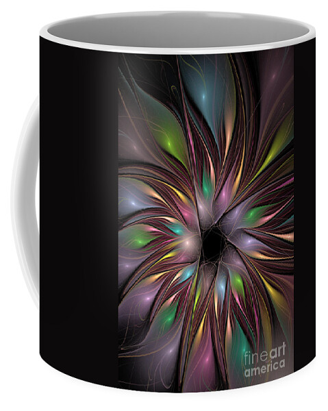 Fractal Coffee Mug featuring the digital art Soft Colors Of The Rainbow by Deborah Benoit