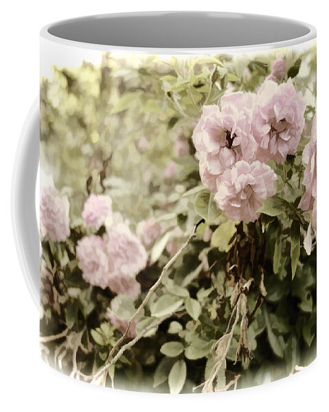 Rose Coffee Mug featuring the digital art Soft Pink Roses by Ann Powell