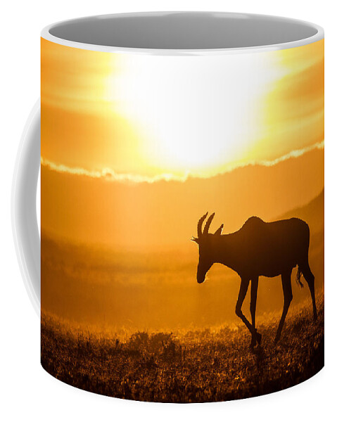 Africa Coffee Mug featuring the photograph Solo Topi Sunrise by Mike Gaudaur