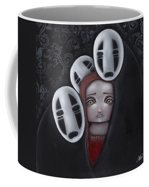 Spirited Away Coffee Mug featuring the painting Sombras by Abril Andrade