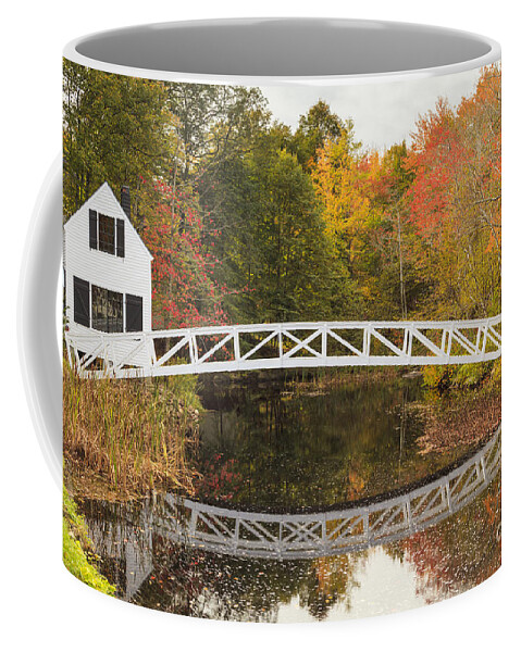 Footbridge Coffee Mug featuring the photograph Somesville Bridge in Autumn Mount Desert Island Maine by Ken Brown