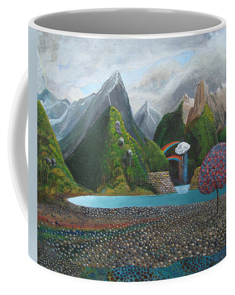 Hope Coffee Mug featuring the painting Somewhere Over The Rainbow by Mindy Huntress