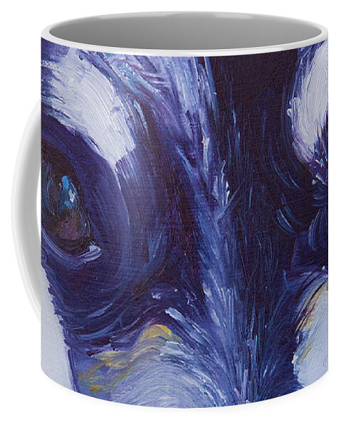 Small Coffee Mug featuring the painting Soul of the Dog #4 by Sheila Wedegis