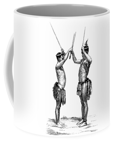 South Africa, Zulu Stick Fighting, 1872 Coffee Mug by British