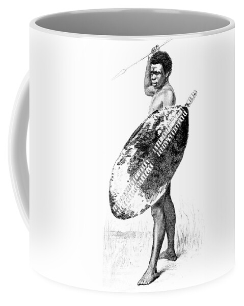 South Africa, Zulu Stick Fighting, 1872 Coffee Mug by British