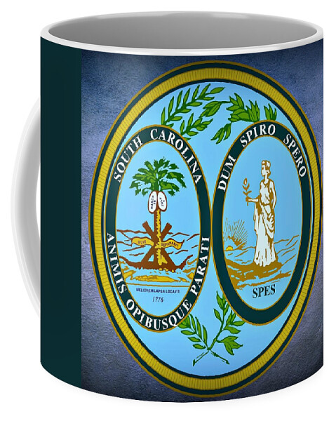 South Carolina Coffee Mug featuring the digital art South Carolina State Seal by Movie Poster Prints