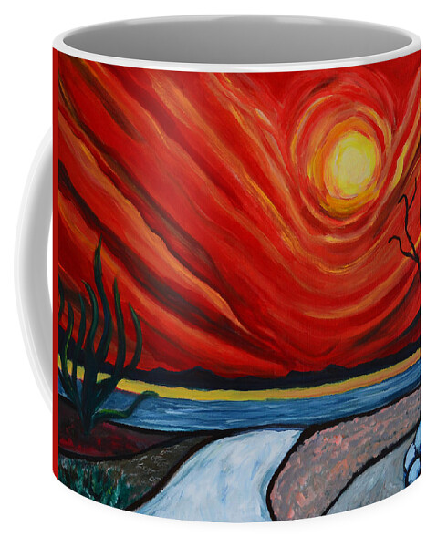 Sun Coffee Mug featuring the painting Southwest Desert Sun by Katy Hawk