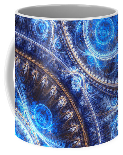 Abstract Coffee Mug featuring the digital art Space-time mesh by Martin Capek